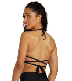 Puma Women's Wrap Triangle Bikini Top -Swimwear Outlet 8647703953576 pumablack 3a