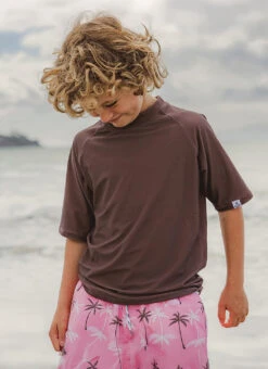 Snapper Rock Boys' Chocolate Sustainable Short Sleeve Rashguard (Toddler, Little Kid, Big Kid) 13 Snapper Rock Boys' Chocolate Sustainable Short Sleeve Rashguard (Toddler, Little Kid, Big Kid) -Swimwear Outlet 8647986249896 brown 3a