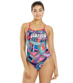 Sporti Groovy Zodiac Scorpio Thin Strap One Piece Swimsuit (22-44) -Swimwear Outlet 8648073511080 scorpio 5a