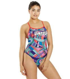 Sporti Groovy Zodiac Scorpio Thin Strap One Piece Swimsuit (22-44) -Swimwear Outlet 8648073511080 scorpio 6a