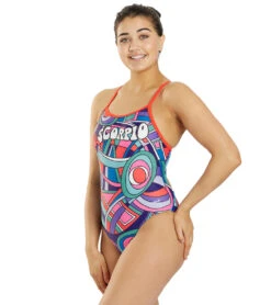 Sporti Groovy Zodiac Scorpio Thin Strap One Piece Swimsuit (22-44) -Swimwear Outlet 8648073511080 scorpio 8a