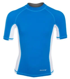 Sporti Youth Unisex S/S UPF 50+ Sport Fit Rash Guard -Swimwear Outlet 8648146452648 bonniebluewhite 1a