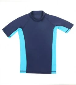 Sporti Youth Unisex S/S UPF 50+ Sport Fit Rash Guard -Swimwear Outlet 8648146452648 navyaquablue