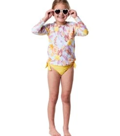 Snapper Rock Girls' Boho Tropical Sustainable Long Sleeve Rashguard (Big Kid) 13 Snapper Rock Girls' Boho Tropical Sustainable Long Sleeve Rashguard (Big Kid) -Swimwear Outlet 8648187379880 mutli 4a