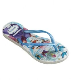 Havaianas Kids' Slim Princess Flip Flop (Toddler, Little Kid) -Swimwear Outlet 8648210153640 whitelightblue 1a
