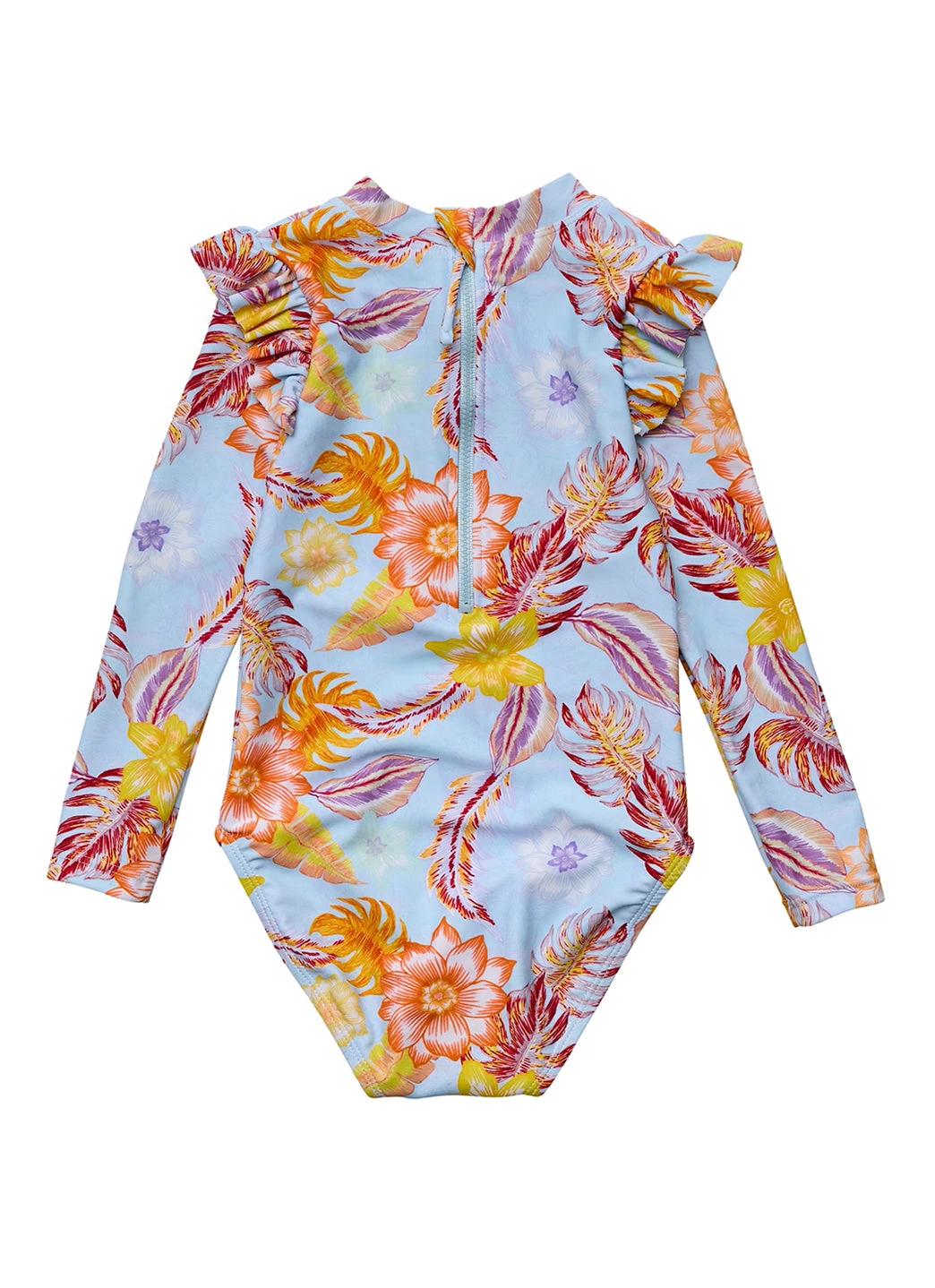 Snapper Rock Girls' Boho Tropical Frill Long Sleeve One Piece Swimsuit (Baby, Toddler, Little Kid) 4 Snapper Rock Girls' Boho Tropical Frill Long Sleeve One Piece Swimsuit (Baby, Toddler, Little Kid) - Image 2