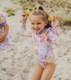 Snapper Rock Girls' Boho Tropical Frill Long Sleeve One Piece Swimsuit (Baby, Toddler, Little Kid) 19 Snapper Rock Girls' Boho Tropical Frill Long Sleeve One Piece Swimsuit (Baby, Toddler, Little Kid) -Swimwear Outlet 8648225816744 blue 7a