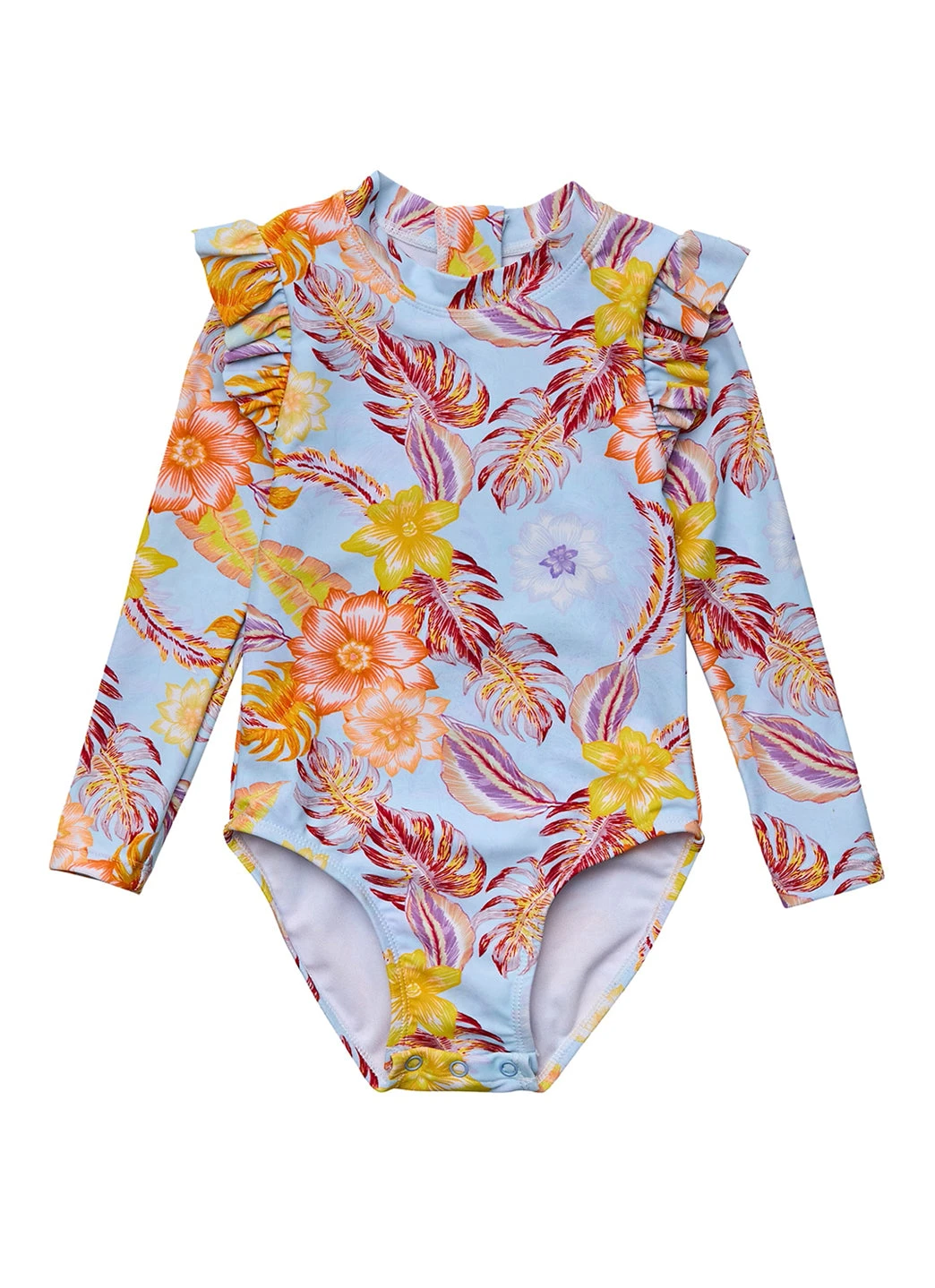 Snapper Rock Girls' Boho Tropical Frill Long Sleeve One Piece Swimsuit (Baby, Toddler, Little Kid) 12 Snapper Rock Girls' Boho Tropical Frill Long Sleeve One Piece Swimsuit (Baby, Toddler, Little Kid) - Image 10