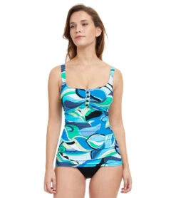 Profile By Gottex Women's Retro Love Square Neck Tankini Top (D-Cup)