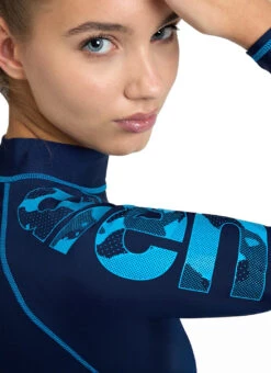 Arena Women's Graphic Long Sleeve Rashguard 39 Arena Women's Graphic Long Sleeve Rashguard -Swimwear Outlet 8648409645224 navyturquoise 4a