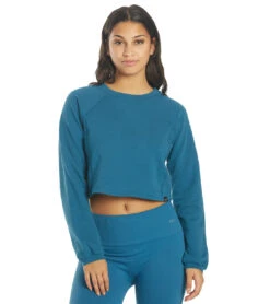 NUX Don't Stop Organic Crop Pullover -Swimwear Outlet 8648548778152 deepteal 1a