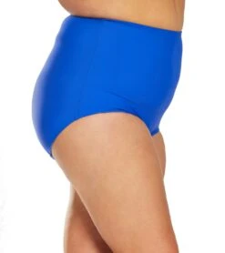 Topanga Plus Size Solid Conservative Brief Bikini Bottom -Swimwear Outlet 8648573878440 royal 2a