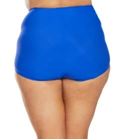 Topanga Plus Size Solid Conservative Brief Bikini Bottom -Swimwear Outlet 8648573878440 royal 3a