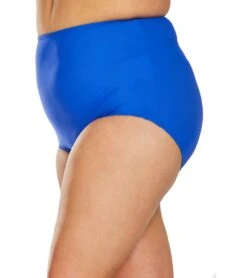 Topanga Plus Size Solid Conservative Brief Bikini Bottom -Swimwear Outlet 8648573878440 royal 5a