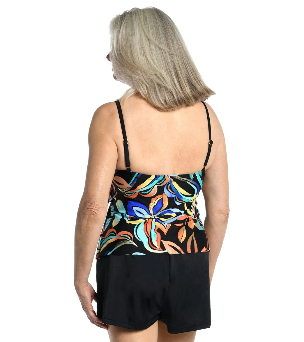 Maxine Women's Watercolor Expressions Double Tiered Tankini Top 4 Maxine Women's Watercolor Expressions Double Tiered Tankini Top - Image 2