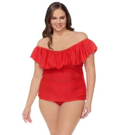 Raisins Women's Plus Size Indio Solids Costa High Waisted Bikini Bottom 25 Raisins Women's Plus Size Indio Solids Costa High Waisted Bikini Bottom -Swimwear Outlet 8648580792488 red 3a