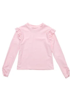 Snapper Rock Girls' Ballet Pink Long Sleeve Rash Guard (Toddler, Little Kid, Big Kid) -Swimwear Outlet 8648775696552 2t