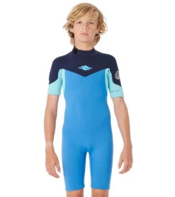Rip Curl Youth 2mm Dawn Patrol Short Sleeve Springsuit Wetsuit (Big Kid) 13 Rip Curl Youth 2mm Dawn Patrol Short Sleeve Springsuit Wetsuit (Big Kid) -Swimwear Outlet 8648786084008 2t