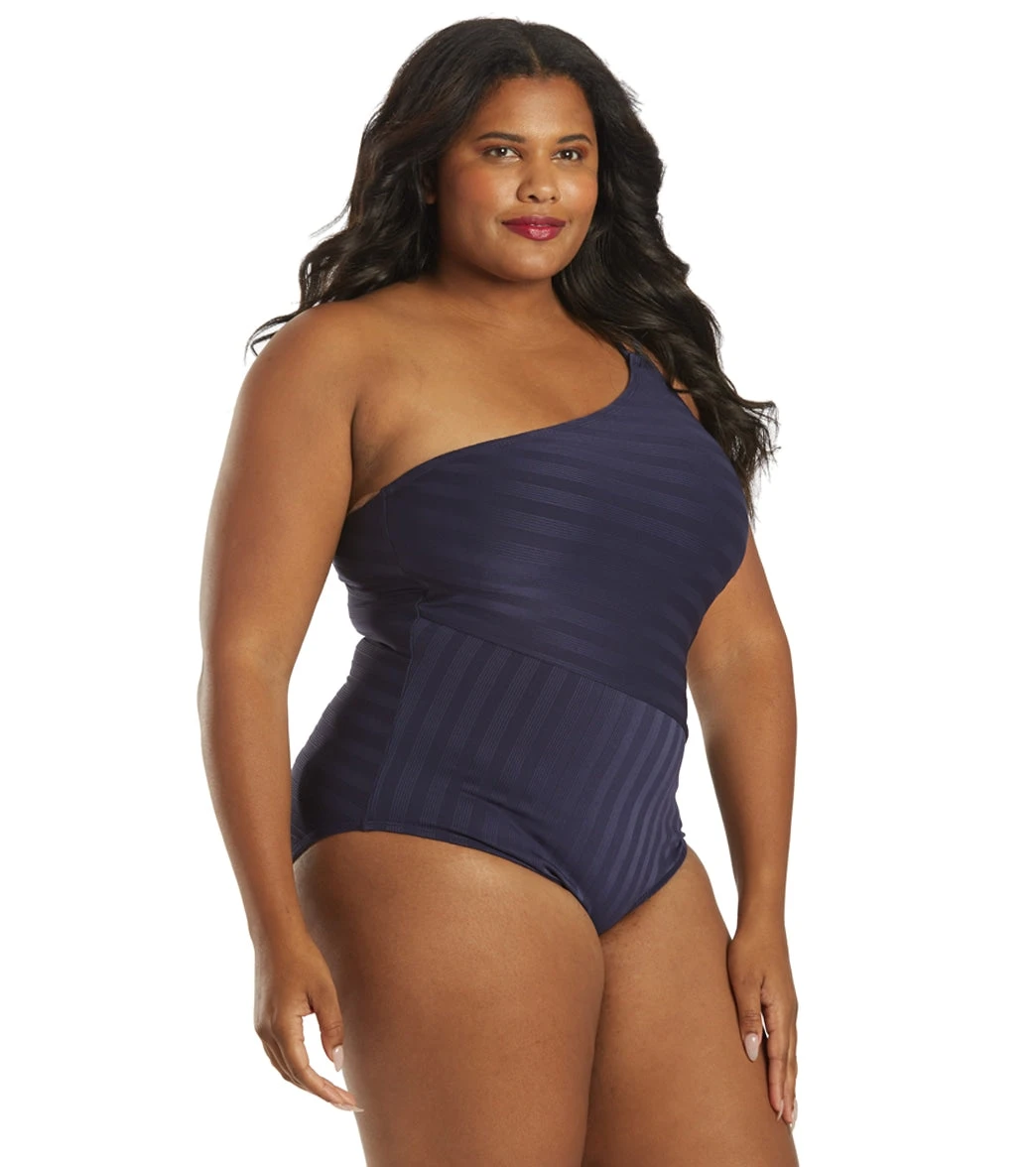 La Blanca Women's Plus Size Linea Costa One Shoulder One Piece Swimsuit 4 La Blanca Women's Plus Size Linea Costa One Shoulder One Piece Swimsuit - Image 2