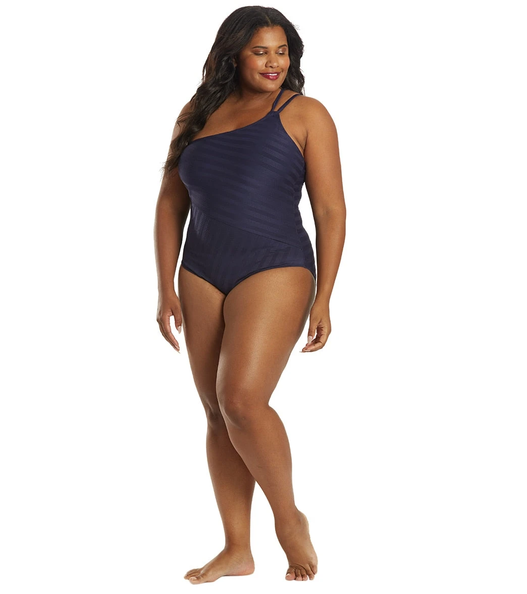 La Blanca Women's Plus Size Linea Costa One Shoulder One Piece Swimsuit 6 La Blanca Women's Plus Size Linea Costa One Shoulder One Piece Swimsuit - Image 4
