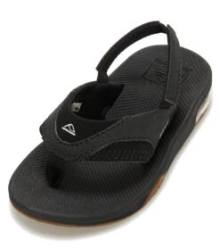 Reef Kids' Little Fanning Flip Flop (Toddler, Little Kid) -Swimwear Outlet 8648805286056 blacksilver