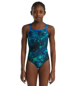 TYR Girls' Diploria Diamondfit One Piece Swimsuit 28 TYR Girls' Diploria Diamondfit One Piece Swimsuit -Swimwear Outlet 8648888451240 bluegreen 1a