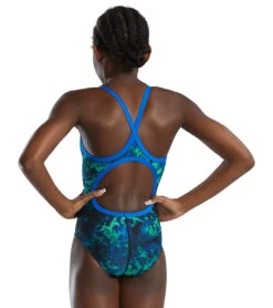 TYR Girls' Diploria Diamondfit One Piece Swimsuit 30 TYR Girls' Diploria Diamondfit One Piece Swimsuit -Swimwear Outlet 8648888451240 bluegreen 3a