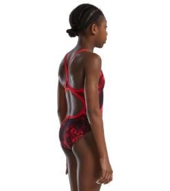 TYR Girls' Diploria Diamondfit One Piece Swimsuit 35 TYR Girls' Diploria Diamondfit One Piece Swimsuit -Swimwear Outlet 8648888451240 red 2a