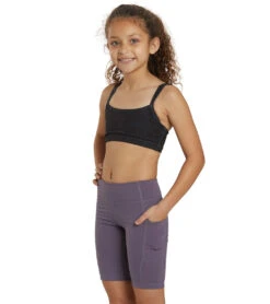 Everyday Yoga Girl Uphold Solid High Waisted Biker Shorts With Pocket -Swimwear Outlet 8648948580520 purpletaupe 4a