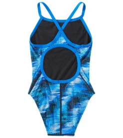 TYR Girls' Surge Diamondfit One Piece Swimsuit 35 TYR Girls' Surge Diamondfit One Piece Swimsuit -Swimwear Outlet 8649263317160 blue 2a