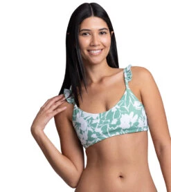 JOLYN Women's Donna Floriana Scoop Neck Ruffle Bikini Top