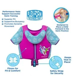 Aqua Leisure Kids' Deluxe Swim Trainer Vest With Collar 37 Aqua Leisure Kids' Deluxe Swim Trainer Vest With Collar -Swimwear Outlet 8650054041768 pinkblue 4a