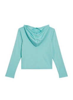 Speedo Girls' Long Sleeve Hooded Swim Tee (Big Kid) -Swimwear Outlet 8650191798440 aquasplash 2a