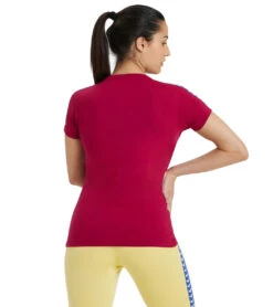 Arena Women's Icons Team Short Sleeve T-Shirt 38 Arena Women's Icons Team Short Sleeve T-Shirt -Swimwear Outlet 8650424877224 burgandyneonbluebutter 2a