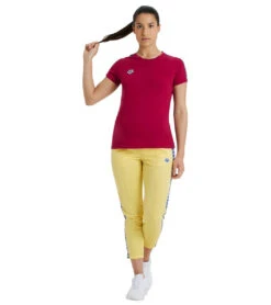 Arena Women's Icons Team Short Sleeve T-Shirt 39 Arena Women's Icons Team Short Sleeve T-Shirt -Swimwear Outlet 8650424877224 burgandyneonbluebutter 3a