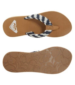 Roxy Women's Porto III Braid Flip Flop -Swimwear Outlet 8650552803496 navywhite 4a