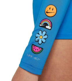 Nike Girls' Charms Long Sleeve Hydroguard (Big Kid) 34 Nike Girls' Charms Long Sleeve Hydroguard (Big Kid) -Swimwear Outlet 8650791125160 photoblue 4a