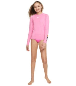 Nike Girls' Charms Long Sleeve Hydroguard (Big Kid) 24 Nike Girls' Charms Long Sleeve Hydroguard (Big Kid) -Swimwear Outlet 8650791125160 playfulpink 3a