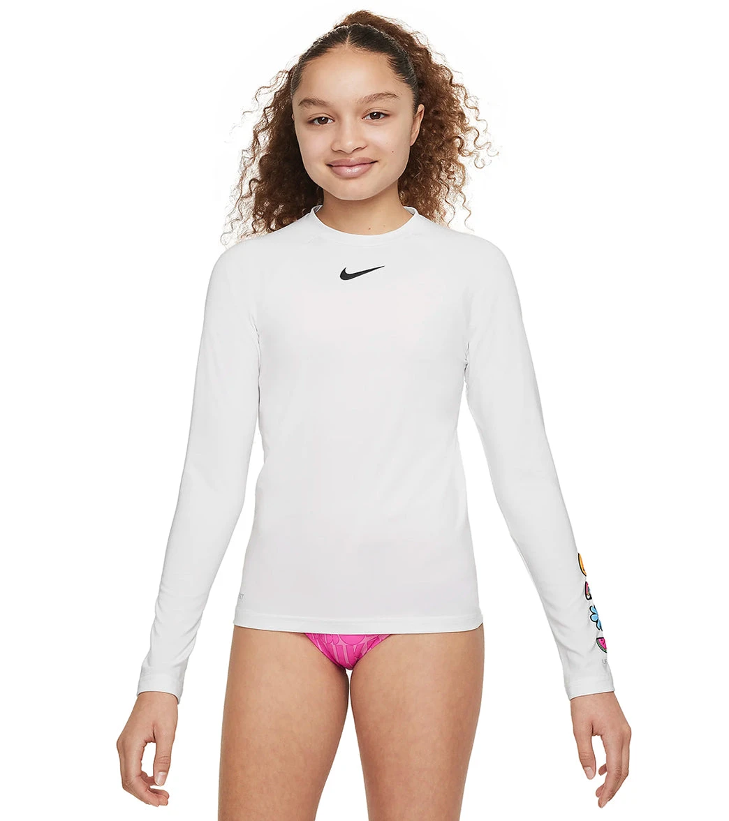 Nike Girls' Charms Long Sleeve Hydroguard (Big Kid) 21 Nike Girls' Charms Long Sleeve Hydroguard (Big Kid) - Image 19