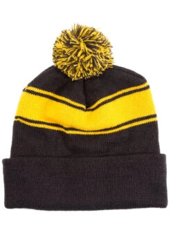 SwimOutlet Stripe Pom Pom Beanie 29 SwimOutlet Stripe Pom Pom Beanie -Swimwear Outlet 8650883727528 blackgold 2a