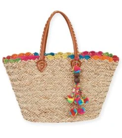 Sun N Sand Natural Straw Magnetic Snap Shoulder Tote Bag II 11 Sun N Sand Natural Straw Magnetic Snap Shoulder Tote Bag II -Swimwear Outlet 8650905387176 multi