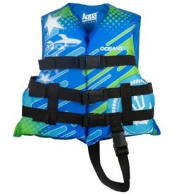 Aqua Leisure Kids' USCGA 3 Buckle Personal Flotation Device (30-50 Lbs.) -Swimwear Outlet 8650929766568 blue 2a
