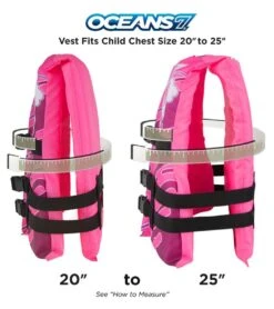 Aqua Leisure Kids' USCGA 3 Buckle Personal Flotation Device (30-50 Lbs.) -Swimwear Outlet 8650929766568 pink 4a