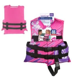 Aqua Leisure Kids' USCGA 3 Buckle Personal Flotation Device (30-50 Lbs.) -Swimwear Outlet 8650929766568 pink 5a