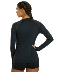 Xcel Women's Ventx Hawaiian Inspired Leaf Print Long Sleeve UV Rashguard 12 Xcel Women's Ventx Hawaiian Inspired Leaf Print Long Sleeve UV Rashguard -Swimwear Outlet 8650979967144 blackblackmonstera 3a