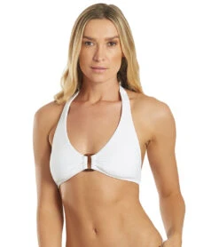Helen Jon Women's Line Essentials Textured Tortoise Halter Bikini Top 16 Helen Jon Women's Line Essentials Textured Tortoise Halter Bikini Top -Swimwear Outlet 8651106320552 white