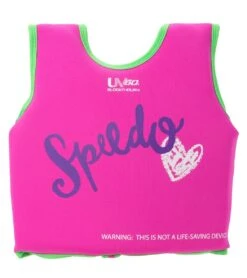 Speedo Girls' Learn To Swim Printed Neoprene Swim Vest (2yrs-6yrs) -Swimwear Outlet 8651164975272 aqua 2a