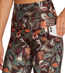 Marika Drew High Waisted Tummy Control Yoga Capris 33 Marika Drew High Waisted Tummy Control Yoga Capris -Swimwear Outlet 8651175788712 chocplumabstractacrylicfloral 5a