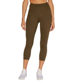 Marika Drew High Waisted Tummy Control Yoga Capris 36 Marika Drew High Waisted Tummy Control Yoga Capris -Swimwear Outlet 8651175788712 grapeleaf 1a