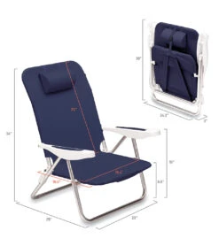 Picnic Time Monaco Beach Chair -Swimwear Outlet 8651193647272 navy 5a